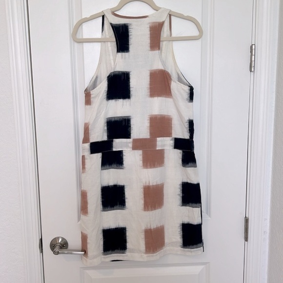 Anthropologie The Odells Yarn-Dyed Henley Shirt Dress Ikat Print Navy Small - Picture 11 of 17